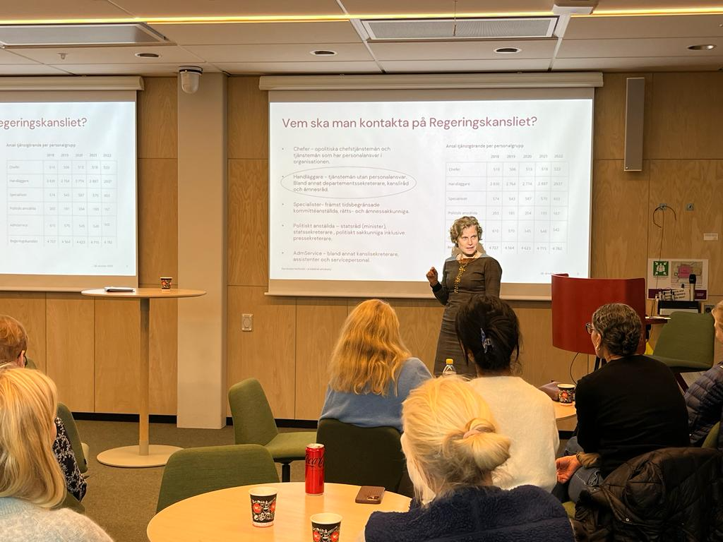 Nina Viberg presenting at the Policy Lab in October 2023. Photo: Åsa Svensson.