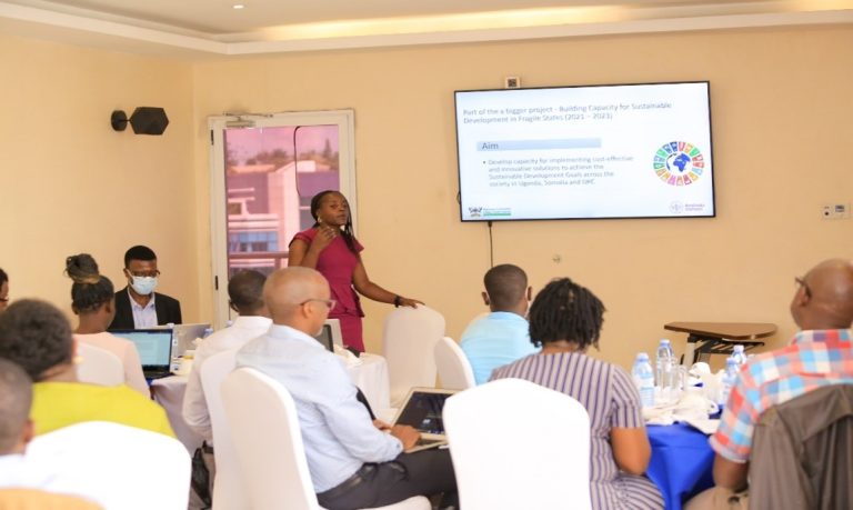 Project lead team member Irene Wanyana presenting at the workshop.